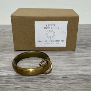 Lote de 5 anillos para cortinas de bucle de restauración de hardware Estate 7 grandes de latón antiguo - Imagen 1 de 6