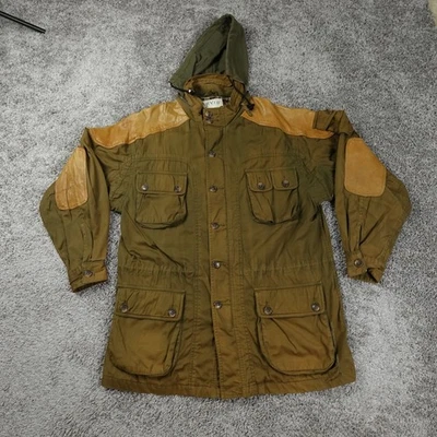 Vintage Orvis Jacket Mens Large Leather Trim Field Barn Safari Hunting Patina - Image 1 of 4