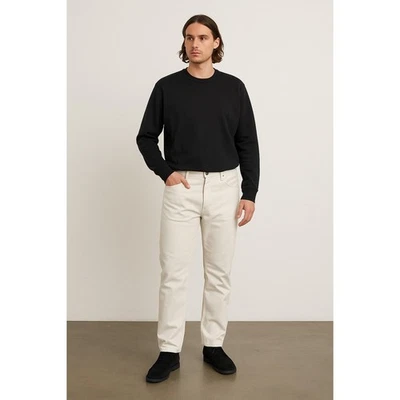 Jeans COS Para Hombre 29x30 Crema Pierna Recta Tiro Medio Calce Regular Denim Minimalista Foto 1 de 4