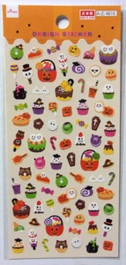 DAISO Halloween Sweets Sticker Sheet Made in Japan Pumpkin Ghost Candy Cake - Picture 1 of 4