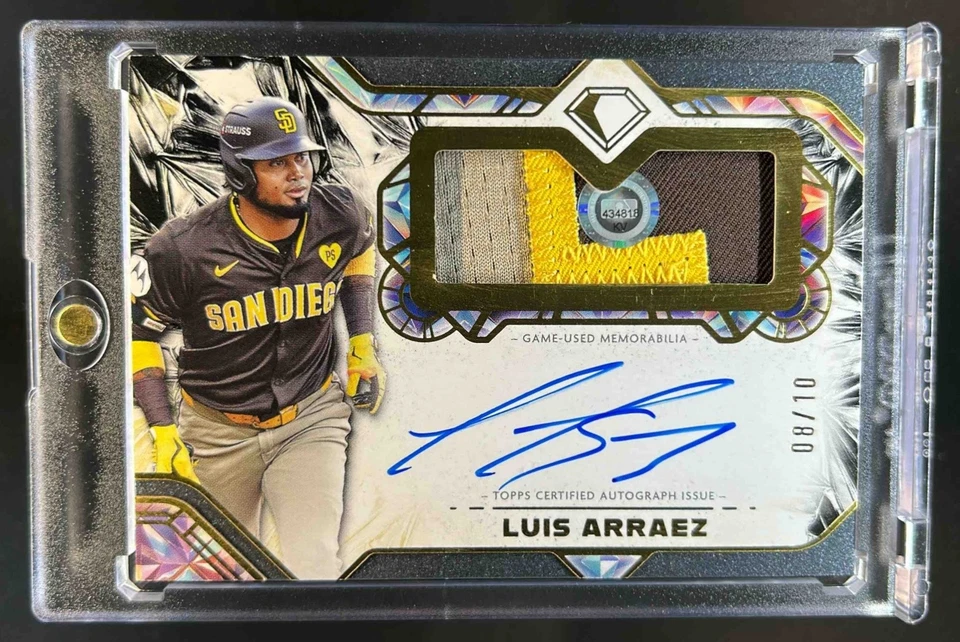 2025 Topps Diamond Icons Luis Arraez Auto Jumbo Patch Authenticated Black #8/10 - Image 1 of 2