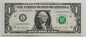 Birthday Note Aug. 28, 1948 $1 Note (Serial #L19482808A) - Picture 1 of 2