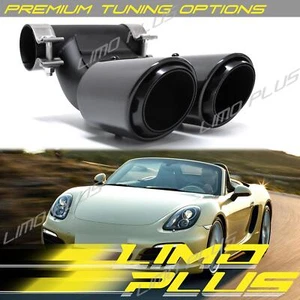 Black Sporty Exhaust Tips Muffler 3-Layer For Porsche 981 Cayman Boxster 13-16 - Picture 1 of 12