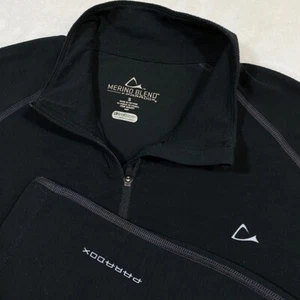 Paradox Merino Blend Half Zip Pullover DriRelease Athletic Black Shirt Men Small - Bild 1 von 9