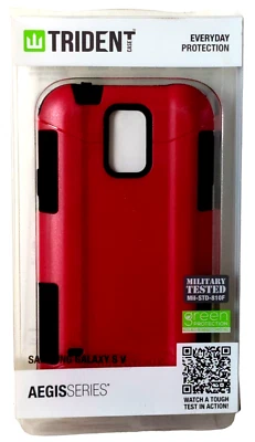 Samsung Galaxy S5 трезубец Aegis военного класса двойной слой чехол красный новый - Изображение 1 из 3