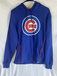 Felpa con cappuccio uomo Majestic Chicago Cubs blu medio pullover pile MLB - Foto 1 di 7
