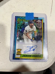 2025 Topps Series 1 Jackson Chourio 1990 Silver Pack Mojo Auto 06/99 Brewers Hot - Picture 1 of 4