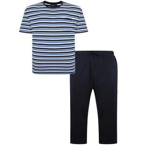 Espionage Men's Big Size Stripe Yarn Dyed Tee & Trouser Lounge Set 2XL - 8XL