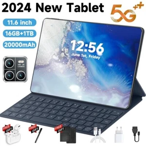 Tablette Noir 5G Android 13 Écran HD 11.6 pouces 14 cœurs 16GB 1TGB 20000 mAh - Imagen 1 de 7