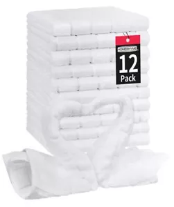 Microfiber Washcloths Face Towel 12 Pack White Towels Fingertip Washcloth Soft L - Picture 1 of 7