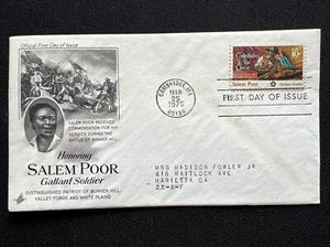 1560 Bicentennial Salem Poor FDC Art Craft Mar 25 1975 Cambridge MA - Picture 1 of 2