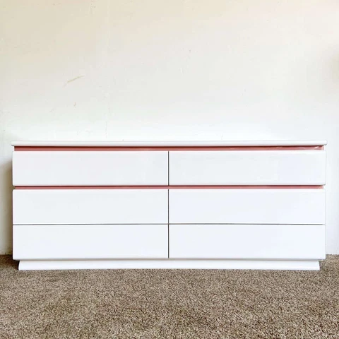 Postmodern White and Pink Dresser Cover
