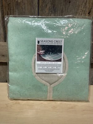 Farmhouse 55” Tree Skirt - Margot Mint Christmas Lace Coquette Cottagecore - Image 1 of 4