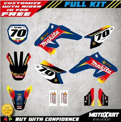 Kit gráfico personalizado para Suzuki DRZ 70 - 2009 / 2020 ROCKMAK estilo kit de pegatinas Foto 1 de 4