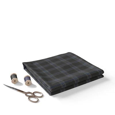 Olive Green Checkered Blazer Suit Fabric 70% Viscose 30% Polyester 150cm Width - Image 1 of 4