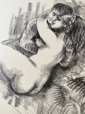 Hanna Nagel Signierte nummerierte Original Lithographie - Liebespaar Erotik Akt - Bild 1 von 4