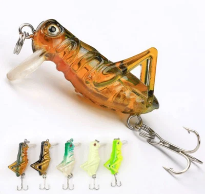 5 PIEZAS 4 cm/3 g Señuelo de pesca de langosta contra insectos Crankbait Basshopper Aparejo de cebo Foto 1 de 4