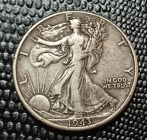 USA HALF DOLLAR 1943 La Liberté marchant - Argent - Imagen 1 de 2