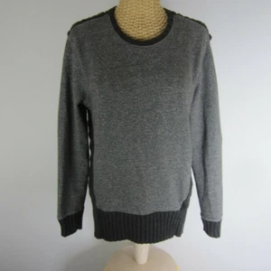 Athleta Womens XXS Charcoal Heather LS Madera Sweatshirt Sweater Cable Gray  - Picture 1 of 8