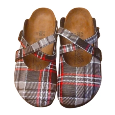 Birki's Birkenstock Dorian Mary Jane Clogs Plaid Multi-Color Leather 36 (5-5.5) - Image 1 of 4
