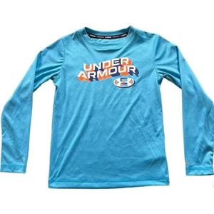 Under Armour Unisex Youth Swim RashGuard Protection Long Sleeve Turquoise Sz 5 - Picture 1 of 11