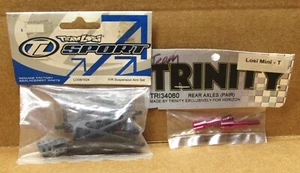 Team Losi Mini T Front & Rear Arm Set and Red Team Trinity Rear Axles NEW - Picture 1 of 2