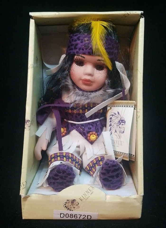 Kinnex Limited Edition Native American Indian Porcelain Doll Little Cubs 8"