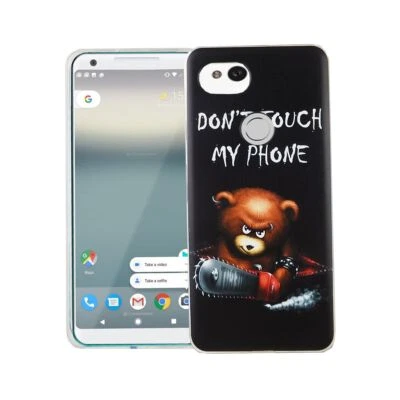 Custodia per Cellulare Google Pixel 2 XL Orso Dont Touch Cover Motivo Slim Nuovo - Immagine 1 di 2
