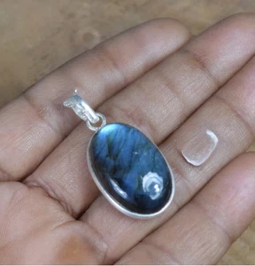 Labradorite Gemstone Woman Pendant Handmade 925 Silver Anniversary  Pendant PD39 - Picture 1 of 3