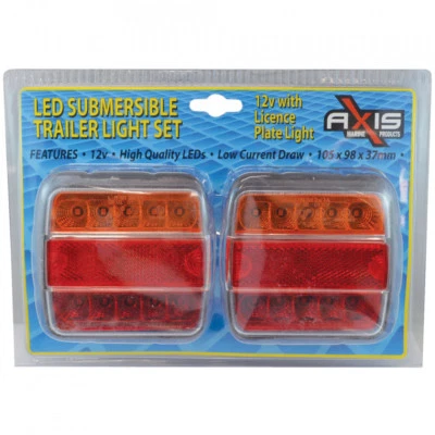 New Axis LED Submersible Trailer Light Set - Pair 12 Volt RWB6538 ECE Approved - image 1 of 4