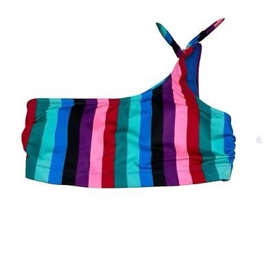 Top de bikini Old Navy para mujer de un hombro M mediano a rayas acolchado playa verano Foto 1 de 4