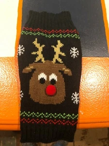 BOBIBI Perro Suéteres Navidad Dibujos Animados Reno Mascota Prendas de punto Ropa cálida XS 2493 - Imagen 1 de 3