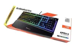 SteelSeries Apex 3 RGB IP32 Wired USB Gaming Keyboard English QWERTY Layout - Picture 1 of 1