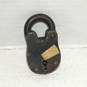 Antique Vintage PADLOCK 10 Rivet Back No Key Unbranded - Picture 1 of 9