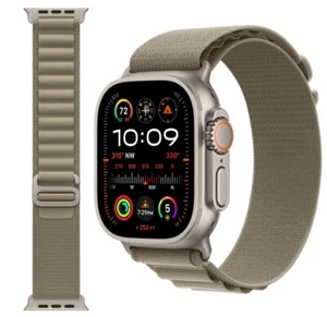 Genuine Apple Watch Ultra Strap OLIVE ALPINE LOOP 49mm 46mm 45mm 44mm LARGE - Zdjęcie 1 z 18