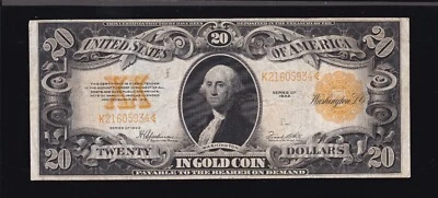 Billete certificado oro US 1922 $20 FR 1187 VF-XF (934) Foto 1 de 2