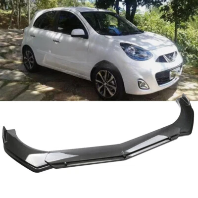 For Nissan March Hatchback Carbon Style Front Bumper Lip Spoiler Splitter Body Foto 1 de 4