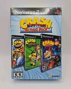 Crash Bandicoot Action Pack Box Set (Sony PlayStation 2, PS2, 2007) Sigillato RARO - Foto 1 di 5