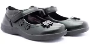KINDER MÄDCHEN SCHULSCHUHE SCHWARZ FORMELLE FREIZEIT ZURÜCK ZUR SCHULE RIEMCHEN SCHUHE 9-3 UK - Bild 1 von 2