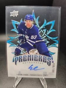 2024-25 UD Ice Hockey Easton Cowan RC Premieres On Card Auto /199 #IPA-EC - Picture 1 of 2