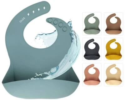 Babero bebé silicona OLGS con bandeja colectora | Babero bebé lavable - 29x23cm