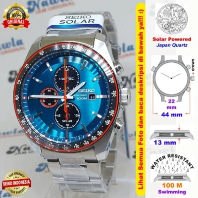 Brand New Seiko SSC717P1 Chronograph Light Blue Solar  Watch V176 SSC717 - Image 1 of 4