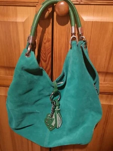 Borse in Pelle Damen Handtasche Echtleder Quasten Made in Italy Grün Neu - Bild 1 von 10