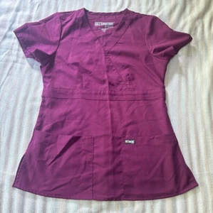 Grey's Anatomy Scrub Top Womens XS Double Pocket V-Neck Adjustable Waist - Picture 1 of 6