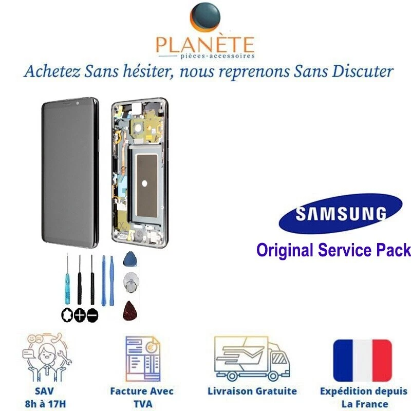 Original Ecran LCD Complet Gris Sur Châssis Pour Samsung Galaxy S9 G960F - Photo 1/1