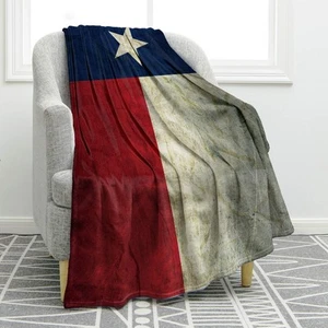 Jekeno Texas Flag Throw Blanket Comfort Warmth Vintage Print Blanket for Couch - Picture 1 of 6
