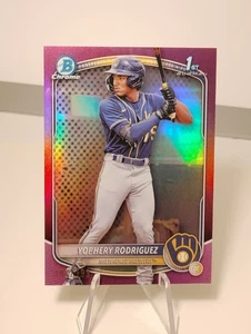 2025 Bowman - Chrome Prospects Yophery Rodriguez #BCP-36 Fuchsia Refractor /199 - Picture 1 of 5