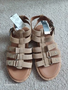 NEXT brand new Womens Suede Gladiator Sandals Size 5 Extra Wide - Picture 1 of 12