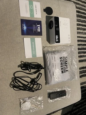 TMY Mini Projector, Upgraded Bluetooth Projector with Screen, 1080P Full HD *NEW - Image 1 of 4
