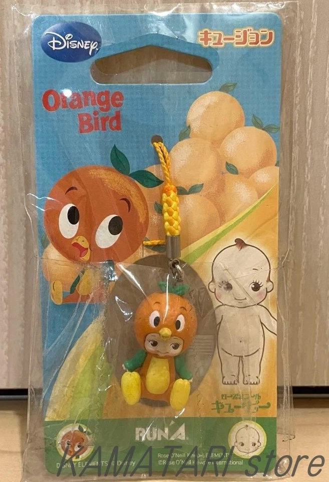 Rare Florida Orange Bird × Kewpie Keychain Kyujon Figure Mascot Disney Japan